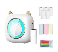 DIERI Mini Pocket Printer Portable Thermal Printer Machine Wireless BT Connection 203DPI for Picture Label DIY Handcraft List Meno Notes Journal Receipt Paper Sticker with 6 Roll Thermal Paper+3pcs