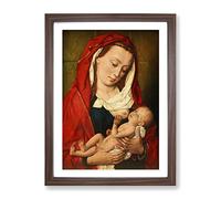 Dieric Bouts Madonna With Child Classic Painting Framed Print | A2 Walnut Framed Wall Art | Ready to Hang | Classic Historical Picture | Living Room Bedroom Lounge Office