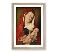 Dieric Bouts Madonna with Child Framed Print | A2 Oak Framed Wall Art | Ready to Hang | Modern Nature Picture | Living Room Bedroom Lounge Office