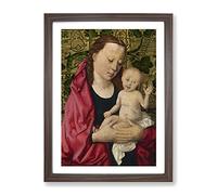 Dieric Bouts Madonna With Child No.2 Classic Painting Framed Print | A2 Walnut Framed Wall Art | Ready to Hang | Classic Historical Picture | Living Room Bedroom Lounge Office