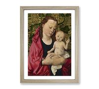 Dieric Bouts Madonna With Child No.2 Classic Painting Framed Wall Art Print, Ready to Hang Picture for Living Room Bedroom Home Office Décor, Oak A3 (34 x 46 cm)