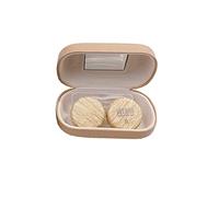 dierjueyers Wood Grain Contact Lens Case Compact Eye Contact Case for Travelling Portable Contact Box with Mirror Rectangle，Cute Colorful Especially Fresh Brown 4 Piece Set, Fresh Brown, 3cmTall,