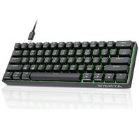 DIERYA 60% Mechanical Keyboard, DK61se Wired Gaming Keyboard with Red Switches, LED Backlit Ultra-Compact 61 Keys Mini Office Keyboard for Windows Laptop PC Gamer Typist（Black）