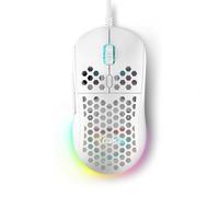Dierya X TMKB Falcon Honeycomb Wired Gaming Mouse, 12800DPI Optical Sensor, 6 Programmable Buttons, Customizable RGB, Drag-Free Paracord, Ergonomic Design Computer Mouse for Windows PC Gamers (White)