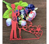 Dies Cut,3.9 x 3.39 Inch Wedding Love Cutting Dies Groom Bride Kissing Bouquets Stencils for Scrapbooking Album Embossing Decor Metal Craft,Paper Crafting,Scrapbooking Supplies