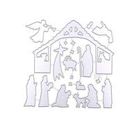 Dies for Card Making, 1 Set Religion Nativity Scene Metal Cutting Dies Stencil DIY Scrapbooking Embossing Tool Die Cuts Christmas Paper Card Album Template Mold Decoration Craft