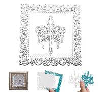 Dies for Card Making, Lace Leaf Vine Square Frame Carbon Steel Cutting Dies, for DIY Card Making Scrapbooking Album Album Embossing, Die Cutter