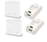 Diese 433Mhz wireless Wall Switch rf 86 wall panel transmitter Safety Switch and AC 110V 220V relay interruptor for Light Lamp(2gang 2Switchs)