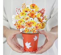 Diese Klappkarten Flower Pop Up Card - 3D Flowers Bouquet Greeting Card for Birthday Mother's Day Anniversary Get Well 15cm x 20cm (5-7/8" x 7-7/8") - Autumn Flowers Small Bouquet