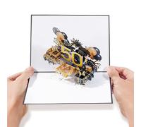 Diese Klappkarten Pop Up 50th Birthday Card - 50 x 20 cm (19.7" x 7.9") - Giant 3D Happy Birthday Card for 50 Year Olds - Unique Large Popup Greeting Cards for Men and Women