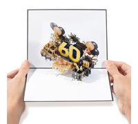 Diese Klappkarten Pop Up 60th Birthday Card - 50 x 20 cm (19.7" x 7.9") - Giant 3D Happy Birthday Card for 60 Year Olds - Unique Large Popup Greeting Cards for Men and Women