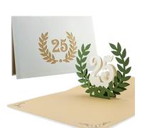 Diese-Klappkarten Pop Up Silver Anniversary Card - 3D 25th Wedding Anniversary Cards for Husband and Wife - Special Luxury Gift Card for Bride and Groom Couples