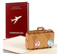Diese Klappkarten Travel Voucher for a Long Distance Trip or Cruise for Almost Any Occasion, 3D pop up with case C15