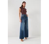 Diesel 1978 D-Akemi Mid Rise Wide Leg Flare Jeans Blue