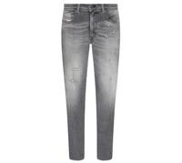 Diesel 1979 Sleenker Frayed Grey Faded Denim Jeans