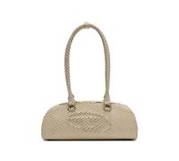 Diesel 1DR dome-elongated bowling bag in snake-effect leather - Neutrals OS