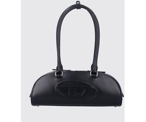 DIESEL 1DR Dome Smooth Leather Shoulder Bag with Embossed Oval D Logo
