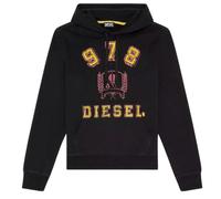 Diesel 978 Motif On Chest Black Hoodie - L