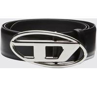 DIESEL Adjustable Leather Belt with Oval D Logo Buckle - Size: 85 - male