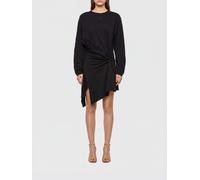 DIESEL Asymmetrical Mini Dress in Cotton Blend with Draped Waist and Oval D Logo - Size: M - female
