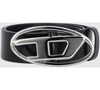 DIESEL B-1DR Leather Belt with Oval D Logo Buckle - Size: 75 - male