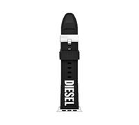 Diesel Band Compatible with Apple Watch, 42/44/45/49 mm - 24 mm Black Silicone, DSS0011
