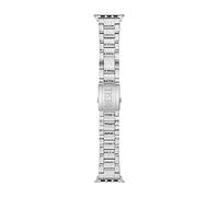 Diesel Band compatible with Apple Watch® for men, 42/44/45/49mm - 24mm Silver-Tone Stainless Steel Band, DSS0017
