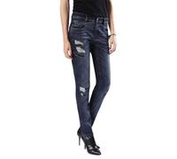Women's DIESEL BELTHY 0854T Womens Jeans Distressed Slim Fit Casual Dark Blue Denim Pant - Size: 10/32in