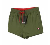 DIESEL BMBX-Mike-Patch Men Swimwear L Khaki Green Mesh Inside Drawstring Waist