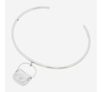 Diesel Bracelet D Logo Stainless Steel Open Cuff Bag Charm Silver