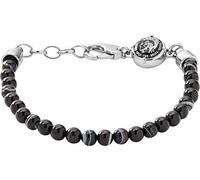 Diesel Bracelet for Men , 18.5 cm, 5 cm extender black Stainless Steel Bracelet, DX0848040