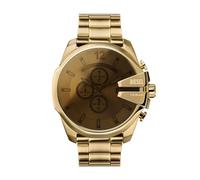 Diesel Chief Series Watch for Men, Chronograph Movement with Silicone, Stainless Steel or Leather Strap, Yellow Orche, 51MM