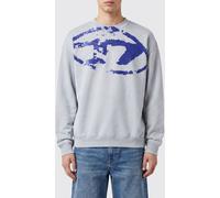 DIESEL Crewneck Cotton Sweatshirt with Dust-Effect Oval D Logo - Size: L - male