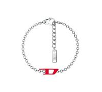 Diesel D Logo Men's Bracelet, DX1691040 | Silver-Tone, Stainless Steel