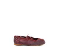 Diesel D-Mile - Lace-up ballerina flats in leather and mesh - Red 37-38-39-40