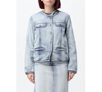DIESEL De-Grafy-FSI1 Cropped Crew Neck Denim Jacket in a Lyocell Blend - Size: M - female