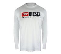 Diesel Denim Division Logo Long Sleeve White T-Shirt - XXL