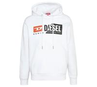 Diesel Denim Division Split Logo White Hoodie - L