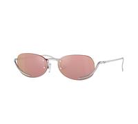 DIESEL DL1004 103/E4 Unisex Sunglasses Metal Silver Pink Round Mirrored