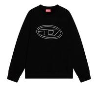 Diesel Double Destroyed Logo Black Sweatshirt