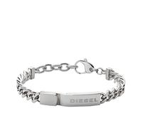 Diesel Bracelet for Men , 18 cm - 19.5 cm Silver Stainless Steel Bracelet, DX0966040