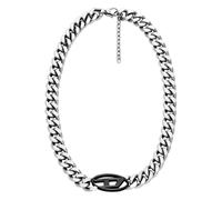 Diesel Dx1635931 curb-chain logo necklace - Grey One Size