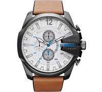 Diesel DZ4280 Men Mega Chief Grey Leather Chronograph Watch