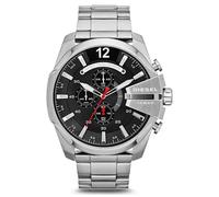 Diesel DZ4308 Mega Chief Chronograph Black Dial Silver Steel Strap Watch For Men