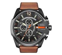 DIESEL DZ4343 Mega Chief Series Watch for Men, Chronograph Movement with Leather Strap