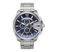 Diesel DZ4417 Mega Chief Chronograph Blue Dial Silver Steel Strap Watch For Men