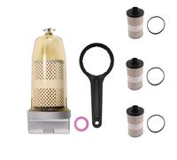 Diesel Filter Water Sensor Fuel Tank Filter Assembly 496 Replacement Diesel Water Separator 30 Micron Max 25 Gpm 150 Psi With 2 Pcs Filters(B10-AL AND 3 FILTER)