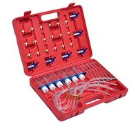Diesel Flow Meter Adapter Kit with 24 Injector Adaptors, Anodized Bottle Holder, Tool Case, 6 Measuring Bottles, 6 Hoses