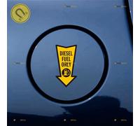 Diesel Fuel Only Arrow Down Sign Car Magnet Cover Cap Yellow Black Magnetic Sticker Decal - 2 Pack Reflective 10.2cm - for Auto Truck Van Reusable Waterproof