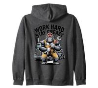 Diesel Gorilla Work Hard Stay Greasy Mechanic Truck Repair Zip Hoodie